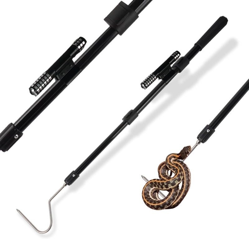 Smarkey Snake Catcher Hook Stick Tongs Catch Grabber Catching Handling Tool Picker Long Pole Kit for Rattlesnake, Copperhead Snake, Ball Python, Rattle, Cobra, Corn, Rosy Boas and Reptile Removal Trap - Image 1